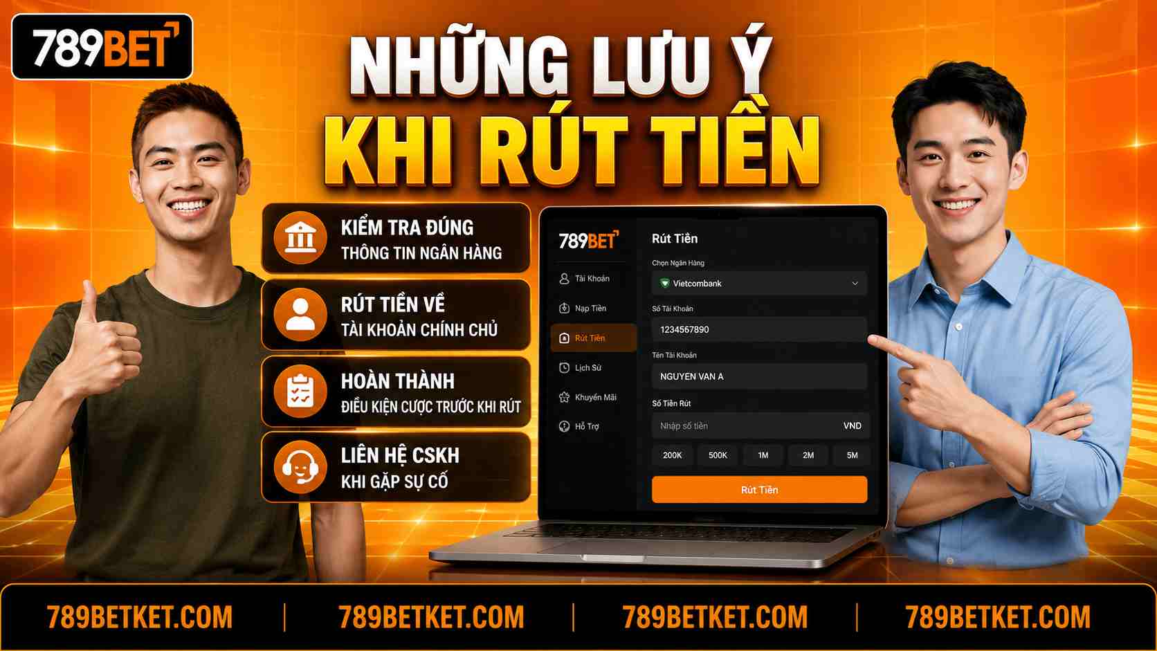 Rút tiền 789BET 3 Những lưu ý khi rút tiền 789BET